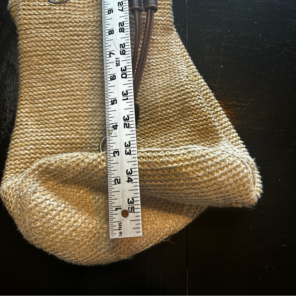 Brown Boho Backpack Strap Brown Cream Weaved Purse - Picture 7 of 9